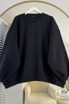 Oversize Üç İplik Sweathirt Siyah