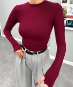 Parmak Geçmeli Body Bordo