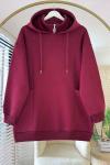 Torba Cepli Üç İplik Sweatshirt Bordo