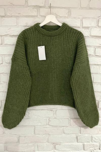 Selanik Örgü Yumoş Kazak Haki