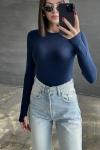 Parmak Geçmeli Body Lacivert