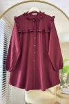 Fırfırlı Tunik Bordo