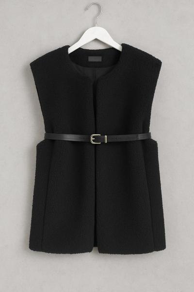 Welsoft Kemerli Yelek Siyah