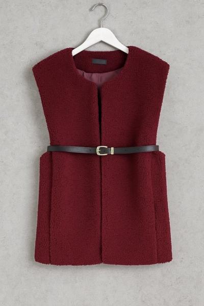 Welsoft Kemerli Yelek Bordo