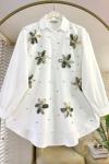 Flower Oversize Gömlek Yeşil