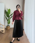 Beli Tünelli Kısa Gömlek Bordo