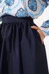 Pileli Bondit Etek Koyu Lacivert