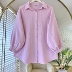 Oversize Müslin Gömlek Pembe