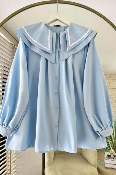 Luna Gömlek Bebe Mavisi