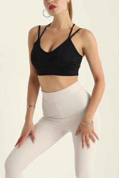 Çapraz Çift Askılı Büstiyer Siyah