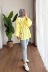 Balon Kol Modal Tunik Sarı