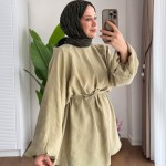 Balon Kol Modal Tunik Küf Yeşili