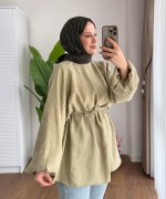 Balon Kol Modal Tunik Küf Yeşili