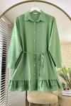 Eteği Fırfırlı Tunik Yeşil