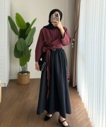 Kuşaklı Tasarım Gömlek Bordo