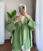 Önü Bağlamalı Kimono Yeşil
