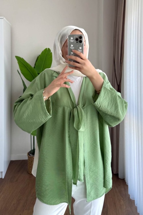 Önü Bağlamalı Kimono Yeşil