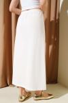 Beli Lastikli Jüpon İçlik Etek Beyaz