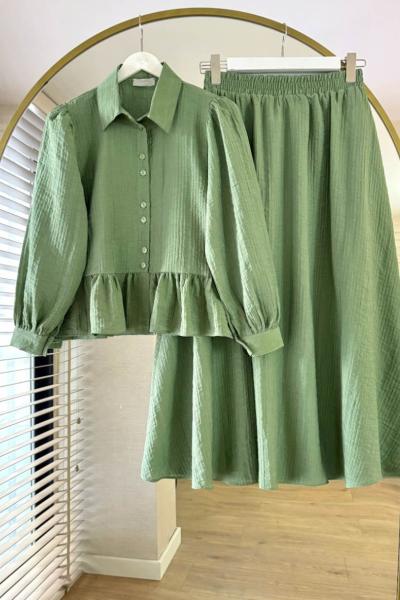 Begonya Etekli Takım Yeşil