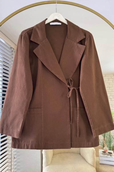 Lump Gabardin Ceket Kahverengi
