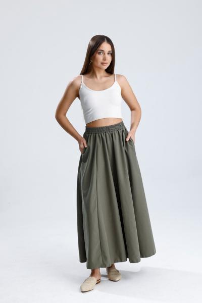 Beli Lastikli Micro Etek Haki