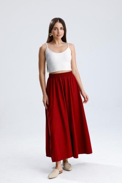 Beli Lastikli Micro Etek Bordo