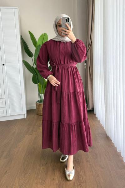 Manolya Elbise Bordo