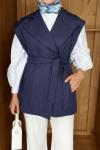 Fleto Cepli Kuşaklı Yelek Lacivert