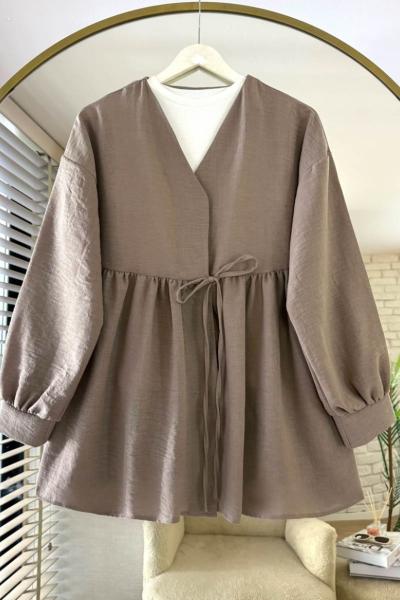 Lori Bağlamalı Ceket Vizon