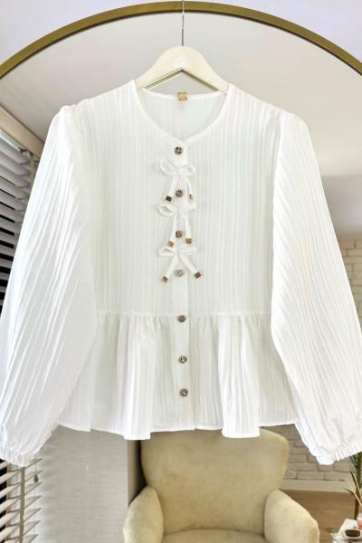 Asmin Kısa Gömlek Beyaz