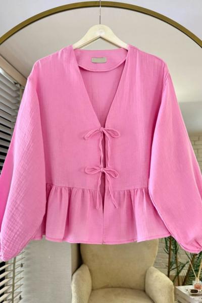 July Müslin Ceket Pembe