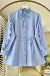 Fırfır Detaylı Gömlek Mavi