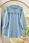 Fırfırlı Tunik Mavi