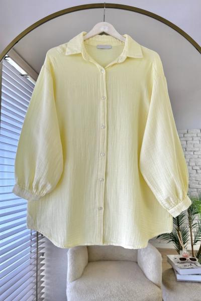 Oversize Müslin Gömlek Sarı