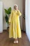 Oversize Müslin Elbise Sarı