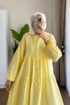 Oversize Müslin Elbise Sarı