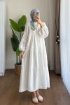 Oversize Müslin Elbise Beyaz