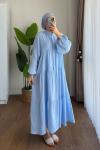 Oversize Müslin Elbise Mavi