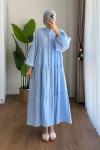 Oversize Müslin Elbise Mavi
