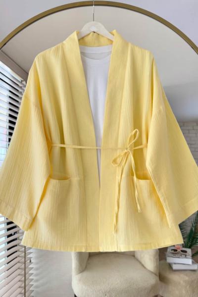 Müslin Kimono Sarı