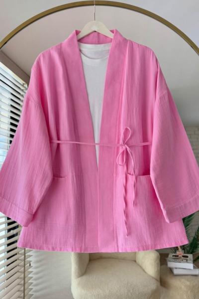 Müslin Kimono Pembe
