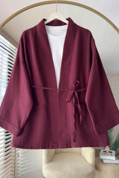 Müslin Kimono Bordo