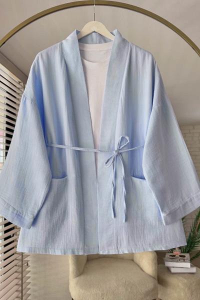 Müslin Kimono Mavi