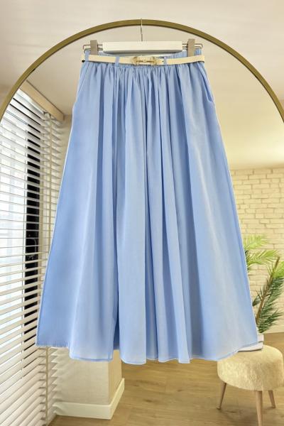 Kemerli Vual Etek Mavi