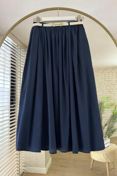 Kemerli Vual Etek Lacivert