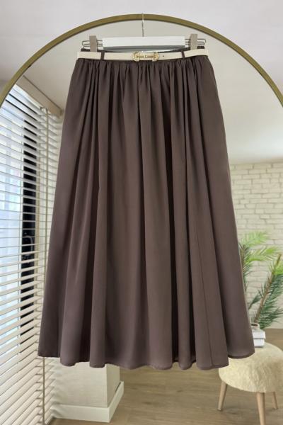 Kemerli Vual Etek Kahverengi