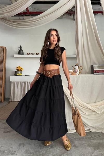 Kat Kat Poplin Etek Siyah