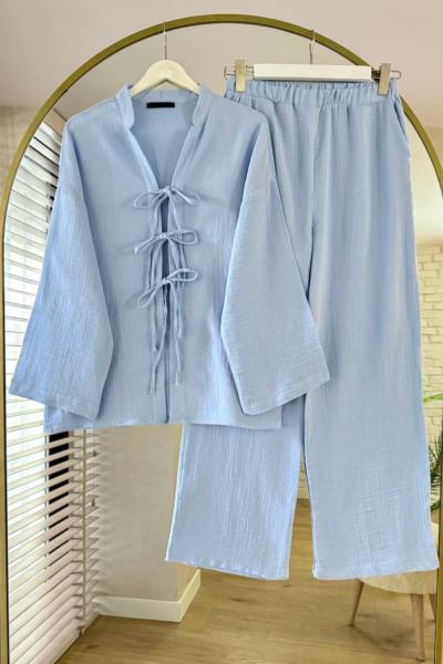 Lowell Müslin Takım Mavi