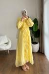 Fine Fırfırlı Elbise Sarı