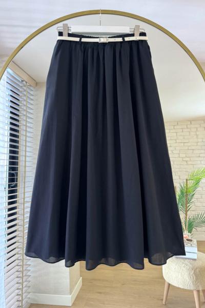 Kemerli Vual Etek Siyah